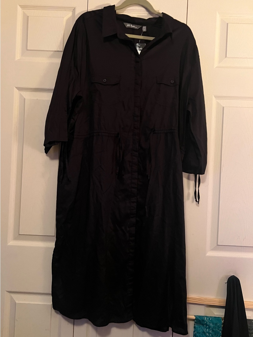 NWT Ulla Popken Black Midi Shirt Dress 20 22